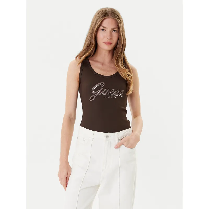 Guess Τοπ W5YP00 KCXJ2 Καφέ Regular Fit