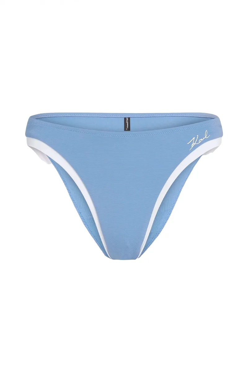KARL LAGERFELD ΜΑΓΙΩ BIKINI BOTTOM SIGNATURE CHEEKY LOGO ΣΙΕΛ-ΕΚΡΟΥ