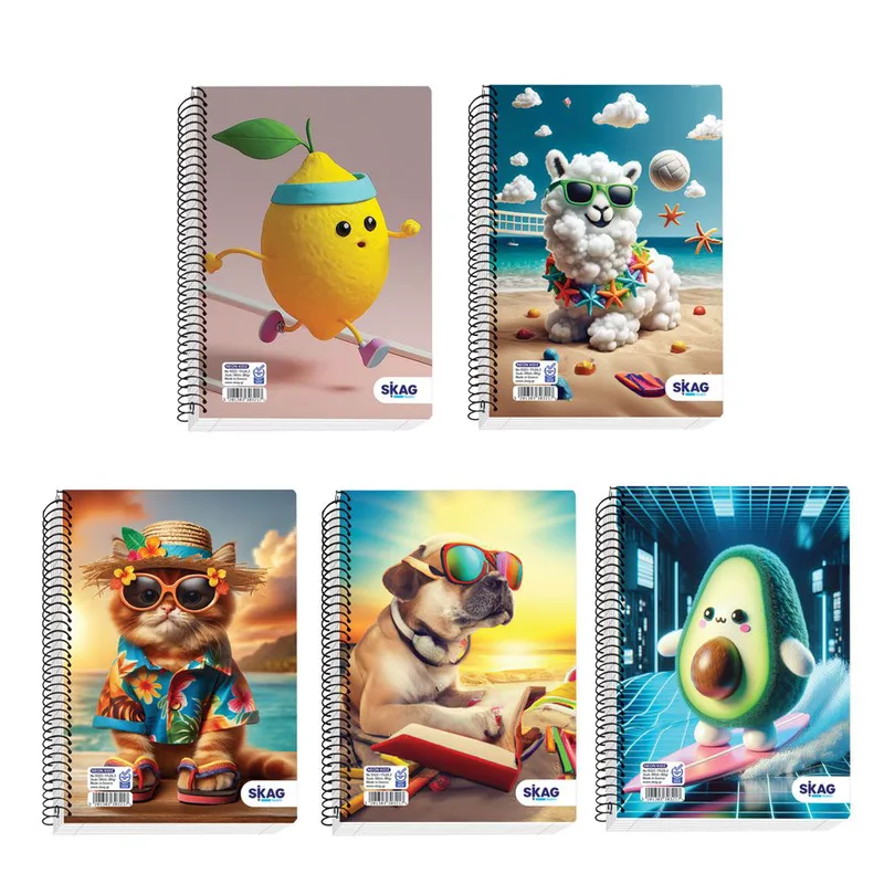 Τετράδιο Skag Σπιράλ Ριγέ Β5 3Θεμάτων 17X25 Neon Kidz 303217 (Τυχαία επιλογή σχεδίου)