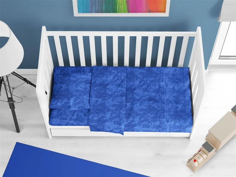 Σεντόνια Κούνιας Σετ 3 τεμ Dimcol Premium Shadow 631 120x160 Electric Blue
