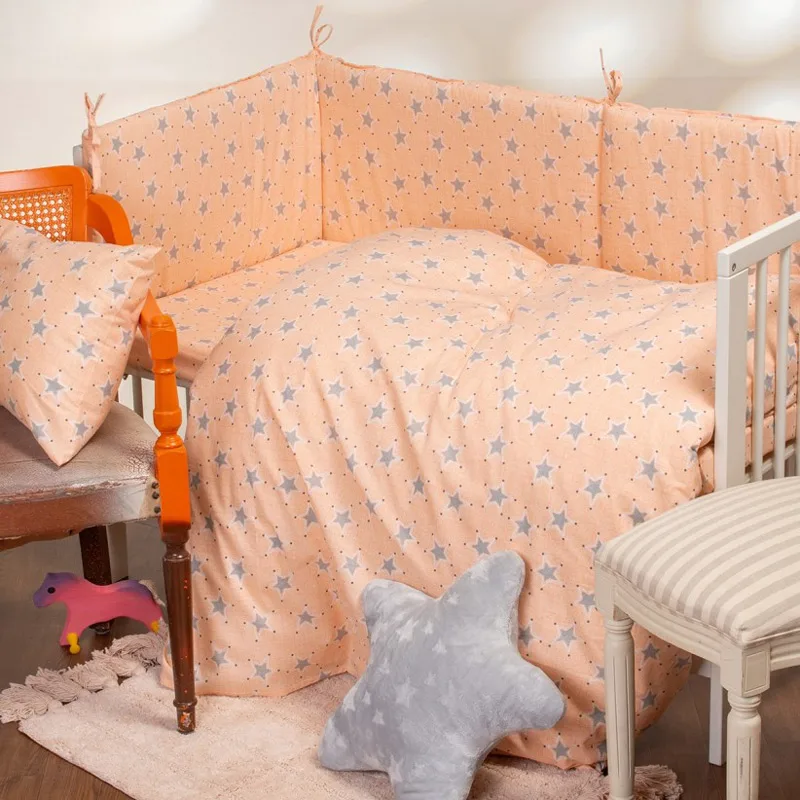 Σεντόνι Λίκνου 85x110 Melinen Mini Stars Rose 85x110
