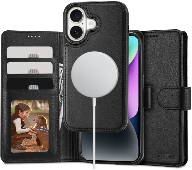 Θήκη Apple iPhone 16 - Tech-Protect Wallet 2 σε 1 Πορτοφόλι με Αποσπώμενη MagSafe - Black (5906302311583)