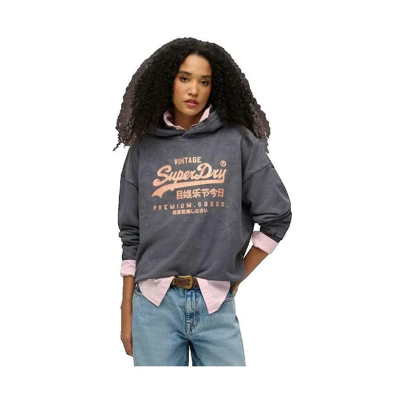 T-shirt με κουκούλα Superdry Vl Metallic Relaxed