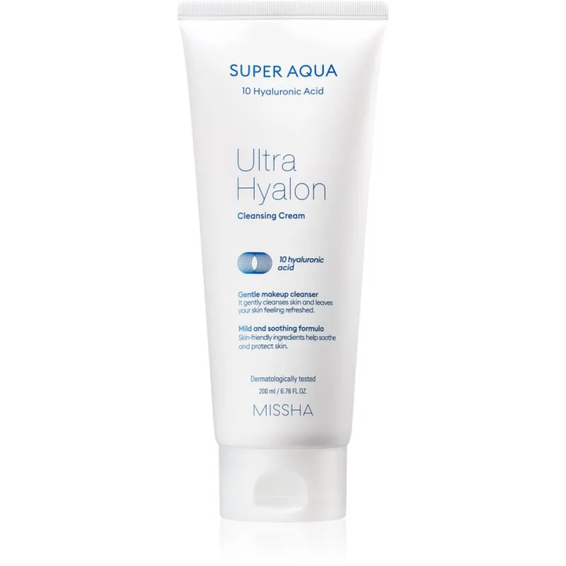 Missha Super Aqua 10 Hyaluronic Acid ενυδατική καθαριστική κρέμα 200 ml