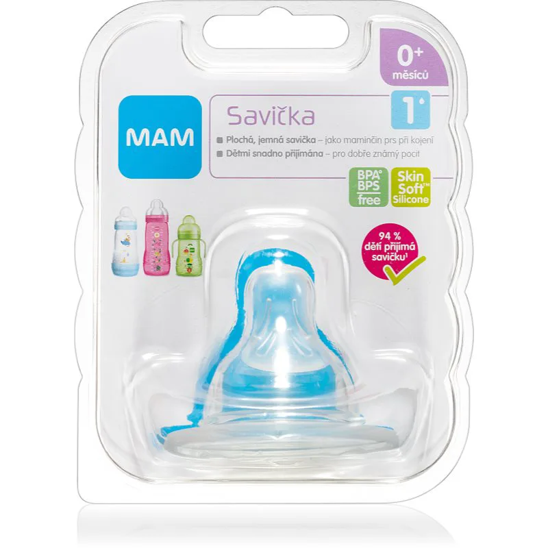 MAM Baby Bottles Teat V1 θηλή μπιμπερό Slow Flow 0m+ 1 τμχ