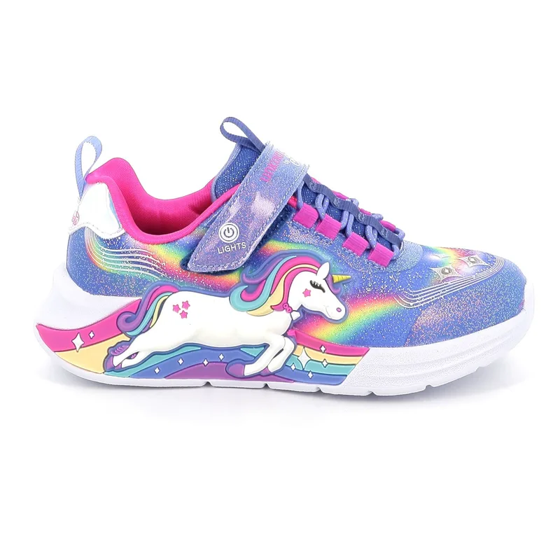 Παιδικό Αθλητικό Παπούτσι για Κορίτσι Skechers Unicorn Chaser με Φωτάκια On/Off Χρώματος Μπλε 302298L-BLMT