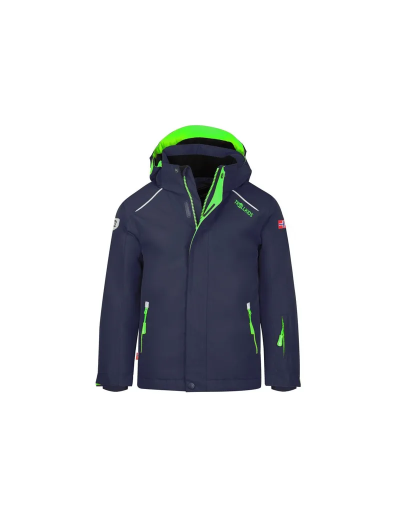 Trollkids Kids Holmenkollen Snow Jacket Pro Hooded Winter Jacket Navy Blue 913100
