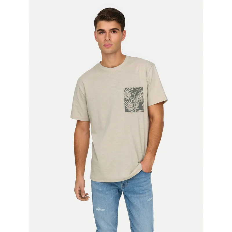 Only & Sons T-Shirt 22025286 Μπεζ Regular Fit