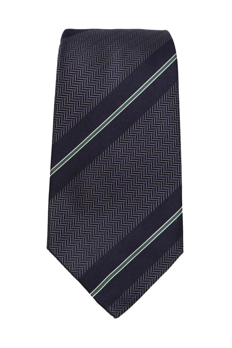 GIORGIO ARMANI ΓΡΑΒΑΤΑ 9.5CM ΡΙΓΕ MΠΛΕ