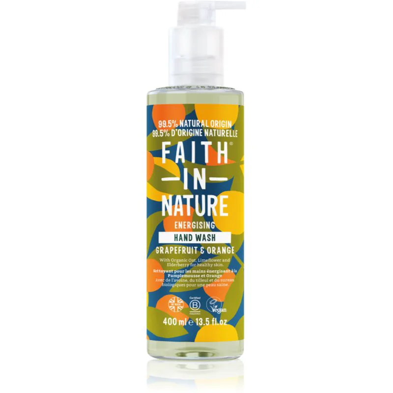 Faith In Nature Grapefruit & Πορτοκαλί φυσικό ρευστό σαπούνι για τα χέρια 400 ml