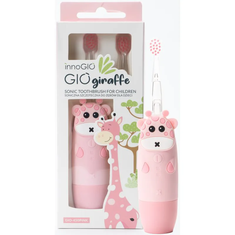 innoGIO GIOGiraffe Sonic Toothbrush ηχητική οδοντόβουρτσα για παιδιά Ροζ 1 τμχ