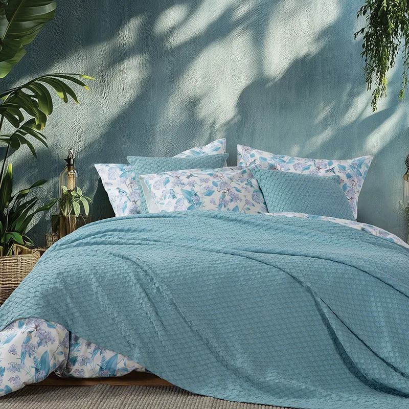 Κουβέρτα Πικέ Υπέρδιπλη 230X240 Nef Nef Elmer Blue Aqua (230x240)