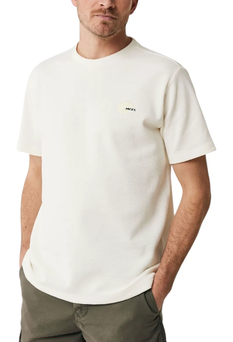 Μπλούζα Κοντομάνικη Mexx Structured t-shirt with back print SS MF007809041M-Off White Ανδρικό