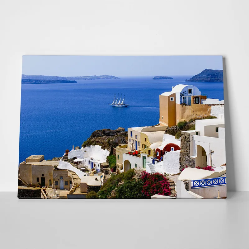 Πινακας σε καμβά SANTORINI SAILBOAT