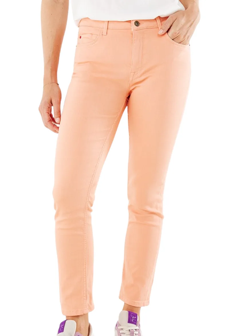 Παντελόνι Jean Mexx Jenna Cropped Mid Waist Cropped Slim BM0508023W-Coral Γυναικείο