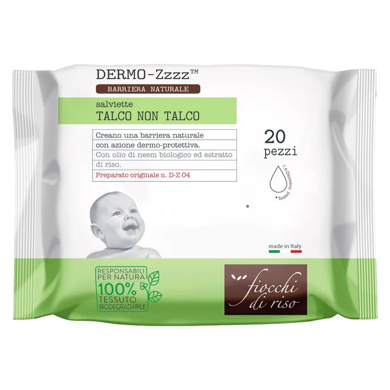 Fiocchi Di Riso Dermo Zzzz Talc Wipes Non Talc 20 Pieces