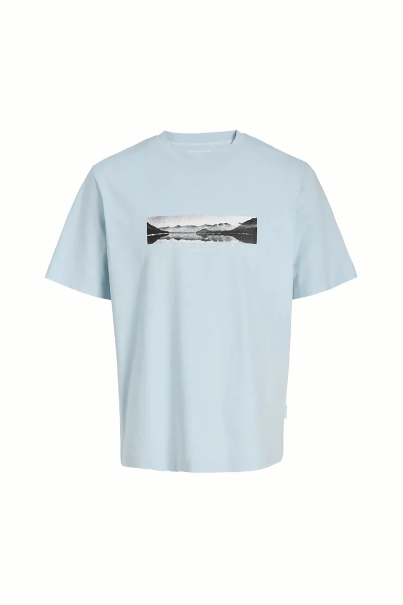 JACK & JONES ανδρικό T-shirt με photo print Regular Fit - 12289870 Γαλάζιο