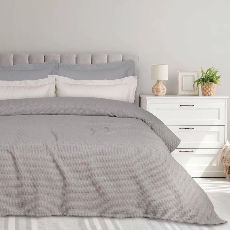 ΚΟΥΒΕΡΤΑ KING SIZE DAS HOME 0496 GREY ΠΙΚΕ (240X260CM)