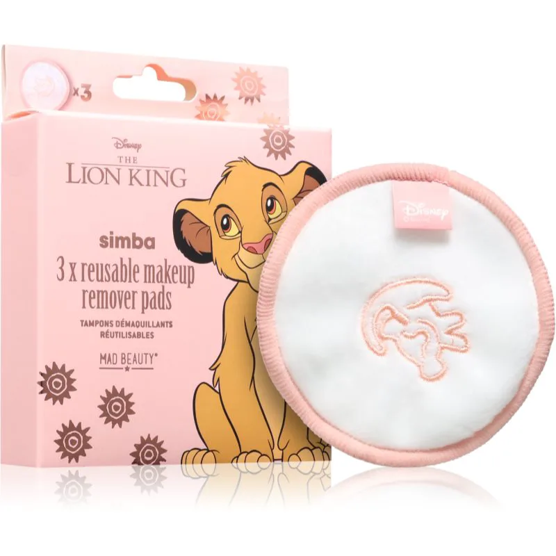 Mad Beauty Lion King Simba δίσκοι ντεμακιγιάζ 3 τμχ