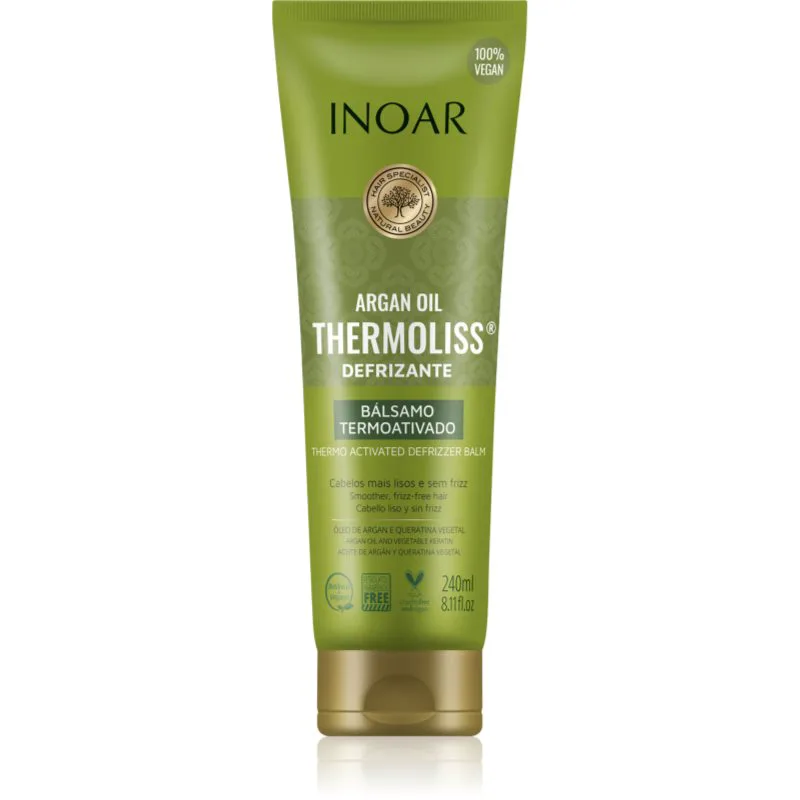 INOAR Argan Oil System Thermoliss λειαντικό βάλσαμο για τα μαλλιά με θερμοπροστασία 240 ml