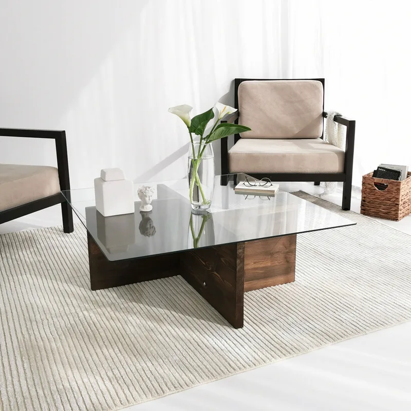 Τραπεζάκι Σαλονιού Glory - Walnut 552Nos1416 90x35x90 cm