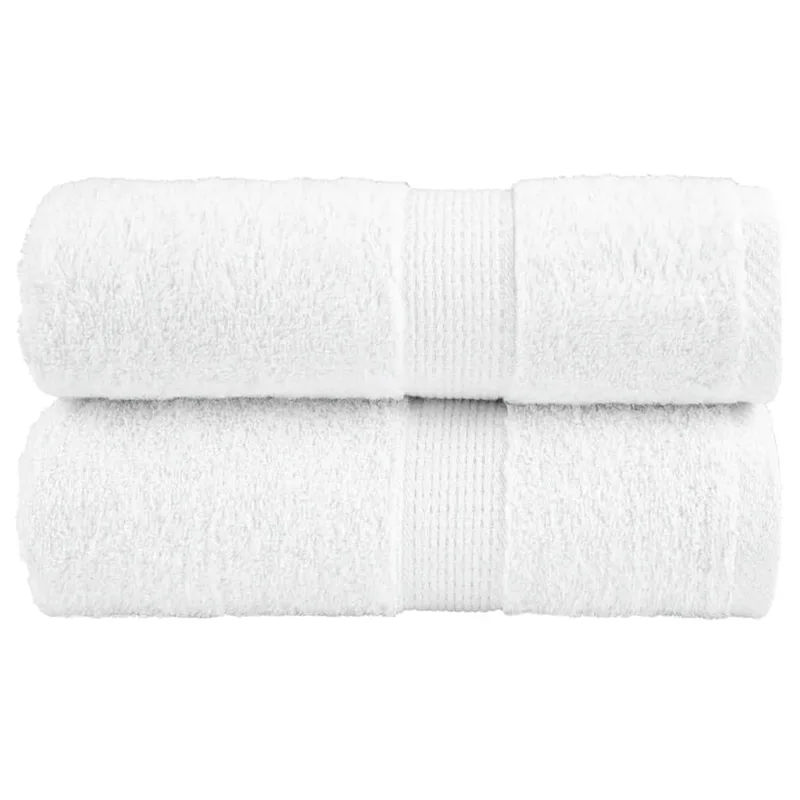 vidaXL Πετσέτες Ξενώνα Premium SOLUND 2 τεμ. Λευκές 30x50 εκ. 600 γρ./τ.μ.