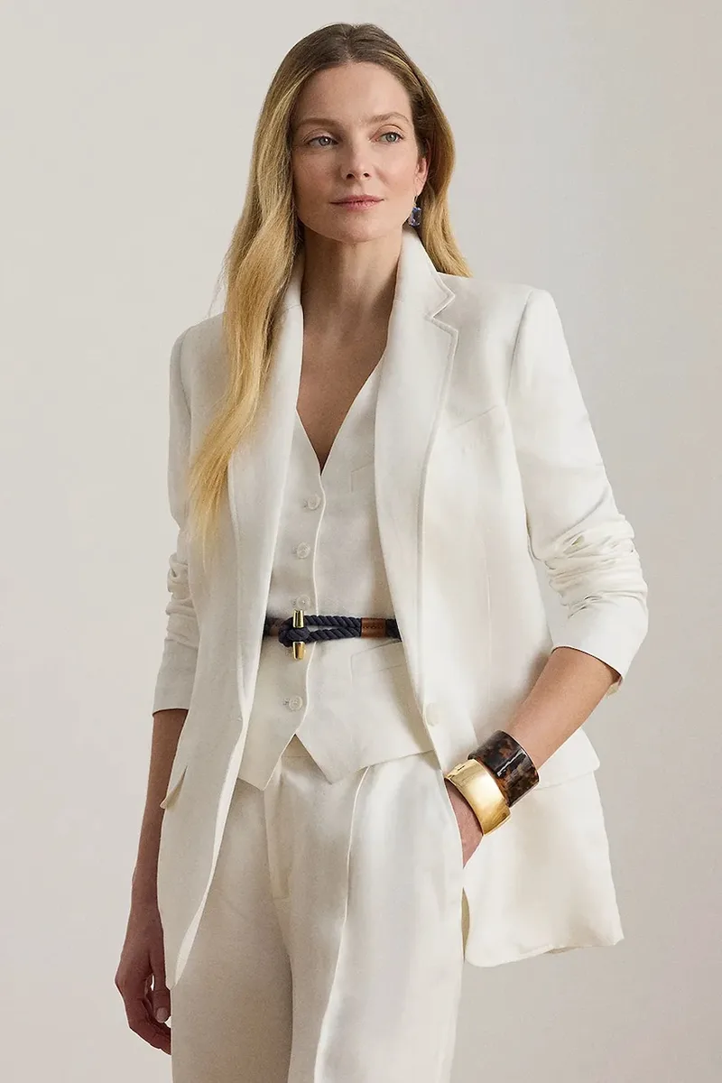 Lauren Ralph Lauren Μονόπετο σακάκι γυναικείο με λινό