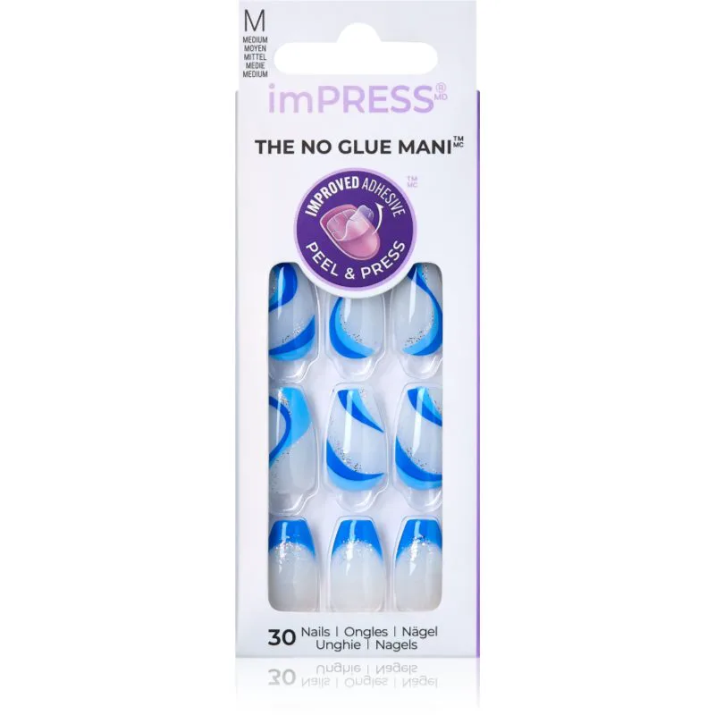 KISS imPRESS The No Glue Mani Medium Ψεύτικα νύχια Mesmerize 30 τμχ
