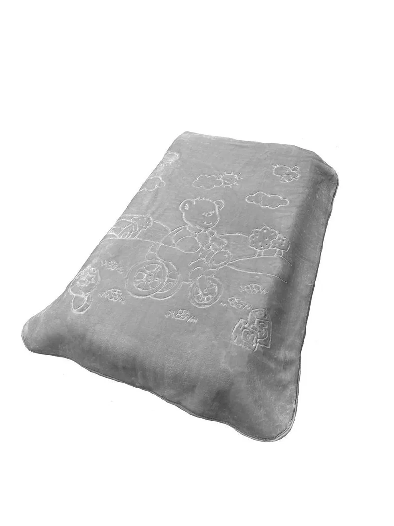 Κουβέρτα Κούνιας Βελουτέ Polyester 110x140εκ. Bicycle Bear 18 Light Grey DimCol (Ύφασμα: Polyester, Χρώμα: Γκρι, Μέγεθος: Κούνιας) - DimCol - 31472748008