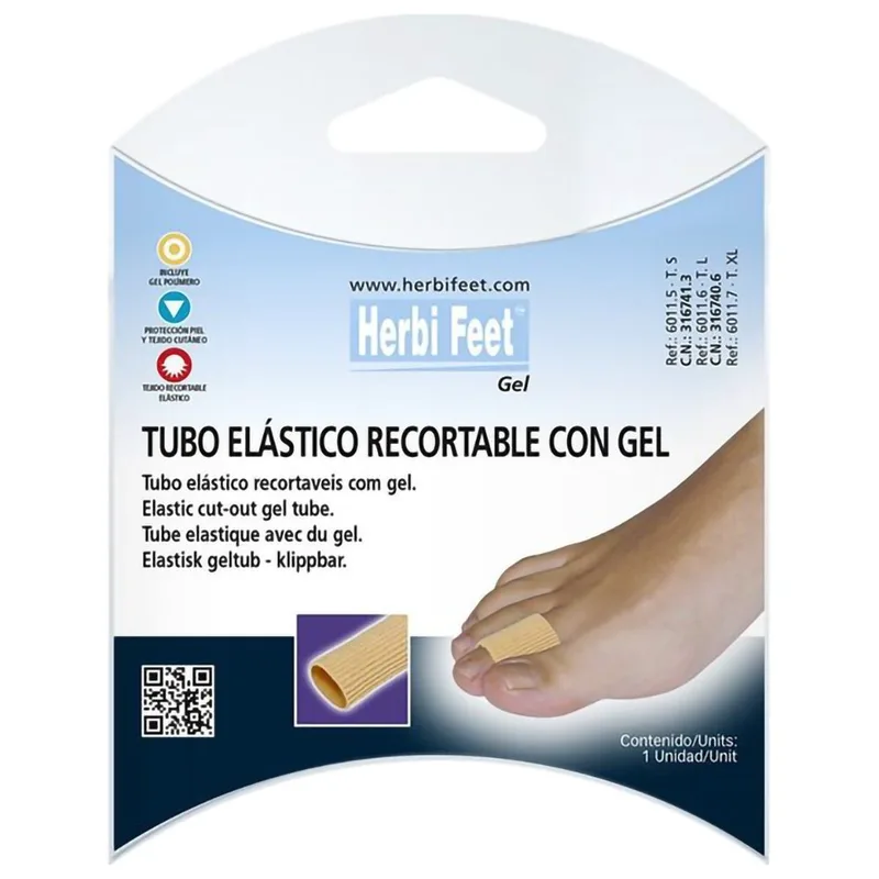 Herbi Feet Elastic Cuttable Gel Tube Ελαστικός Σωλήνας Δακτύλου με Gel 1 Τεμάχιο - Large