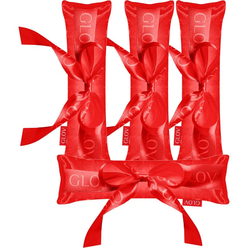 GLOV CoolCurl Ribbon Rollers αξεσουάρ μαλλιών για σγουρό φορμάρισμα Red 4 τμχ