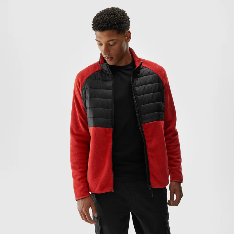 4F MEN'S REGULAR FLEECE WITH STAND-UP COLLAR ΚΟΚΚΙΝΟ