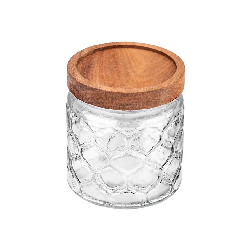 ESTIA ΔΟΧΕΙΟ ΑΠΟΘΗΚΕΥΣΗΣ ACACIA ΓΥΑΛΙΝΟ 500ml 11x10cm ΑΝΑΓΛΥΦΟ