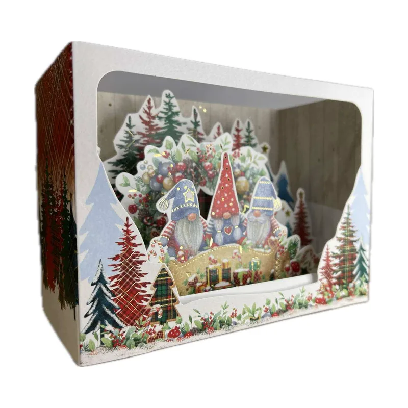Pictura Xmas 3D Αναδυόμενη Κάρτα Κουτί Ξωτικά με Δώρα PI22016