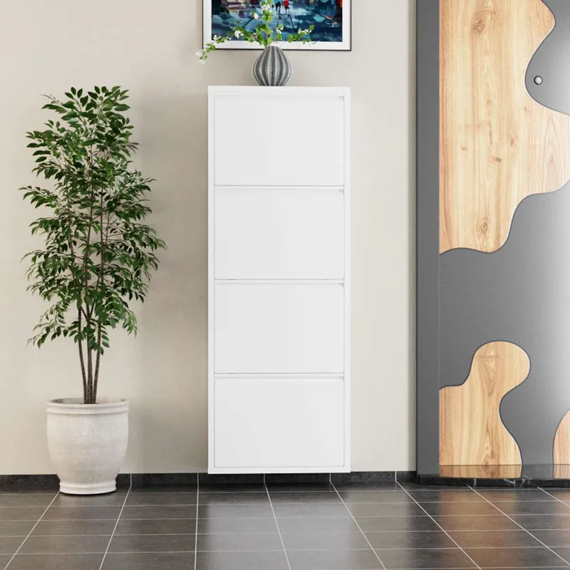 Παπουτσοθήκη 4 Piece Metal - White 159Orn1105 (50x136x15 cm)