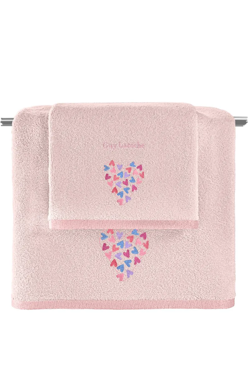 Σετ Βρεφικές Πετσέτες 2 Τεμαχίων Guy Laroche Bebe Amore Ροζ 50x70,70x130