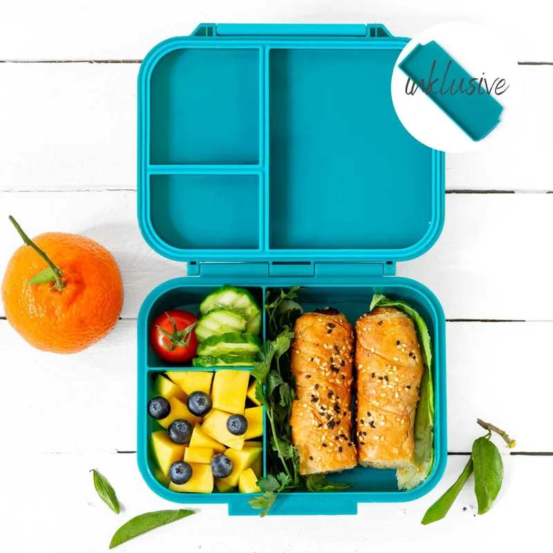 LEKKABOX Mini Classic - Lunchbox with 3 compartments - Petrol