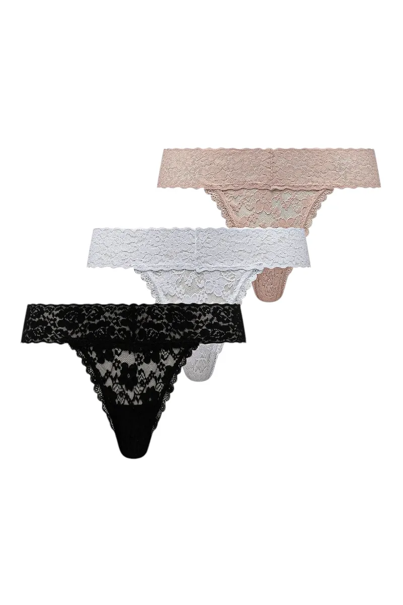 Guess Γυναικεία Σετ Στρινγκ 3 τμχ. Basic Lace Thong O5RG18KC5L0-F68S Multi