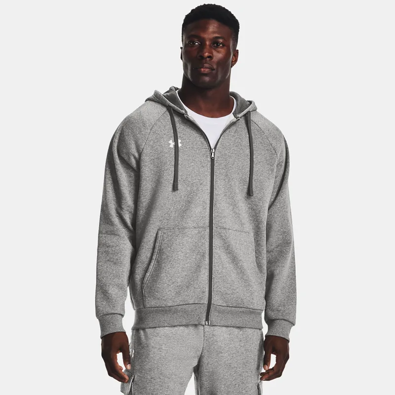 UNDER ARMOUR RIVAL FLEECE FULL-ZIP HOODIE ΓΚΡΙ