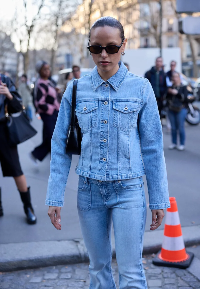 Stradivarius Τζιν Τζάκετ Slim Γαλάζιο M