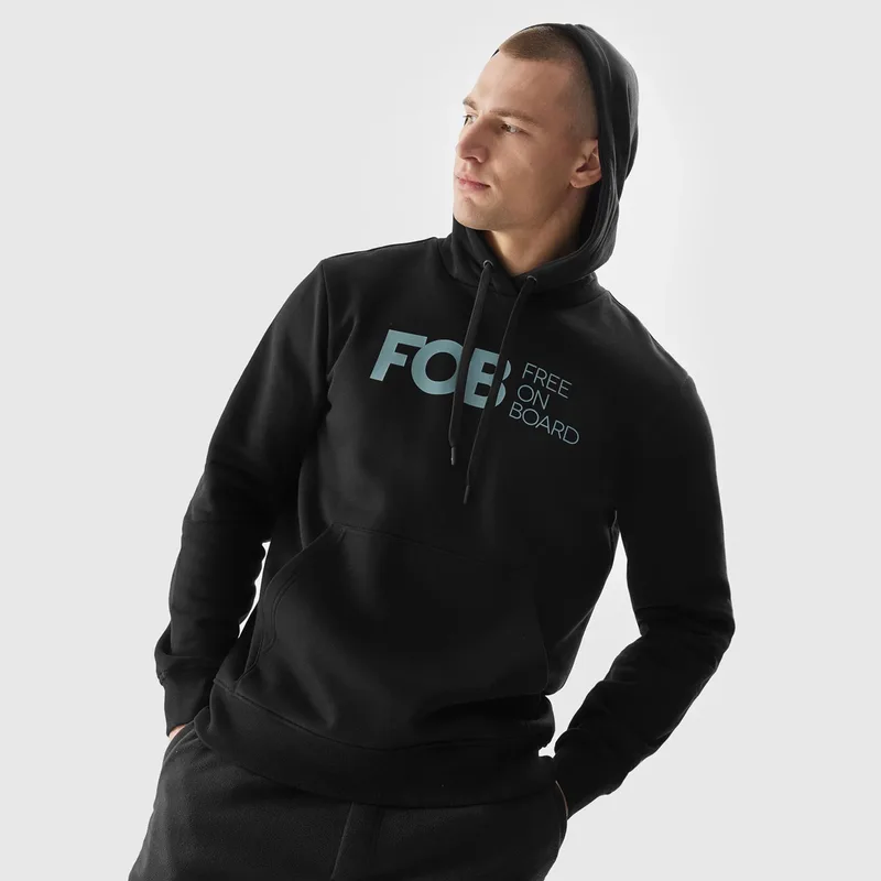 4F MEN'S PULLOVER HOODIE ΜΑΥΡΟ