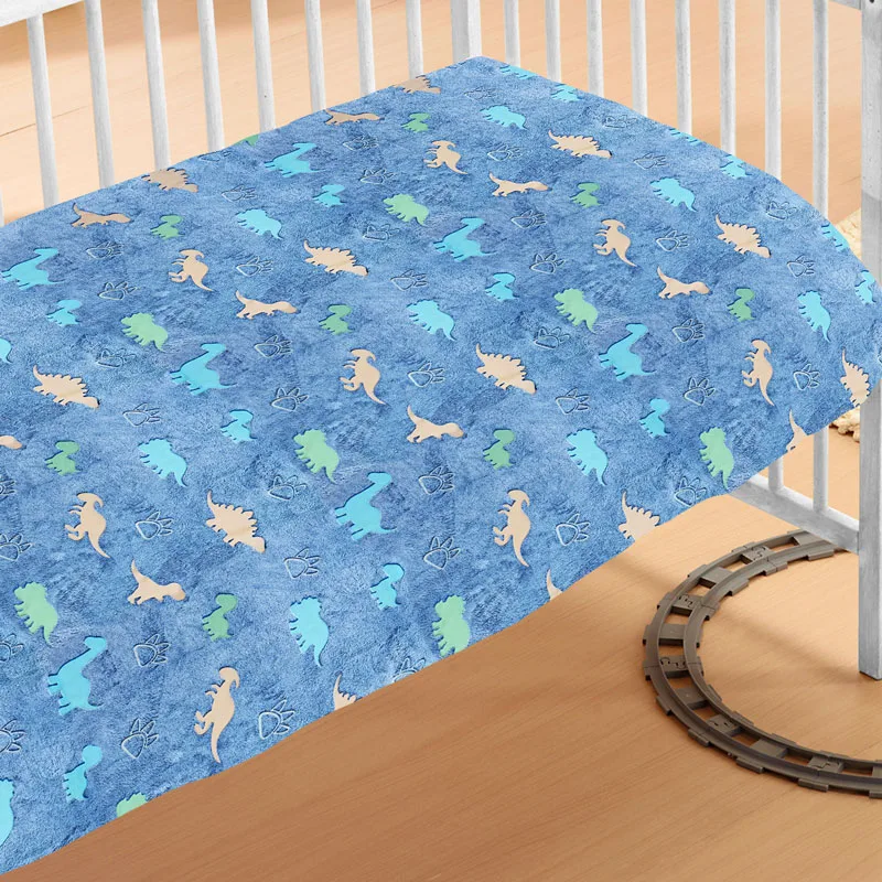 Φωσφοριζέ Κουβέρτα Fleece Αγκαλιάς 70x110 Dimcol Dinosaur Blue 70x110