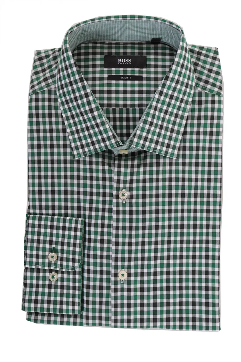BOSS ΠΟΥΚΑΜΙΣΟ ΚΑΡΩ SLIM FIT JURI ΠΡΑΣΙΝΟ