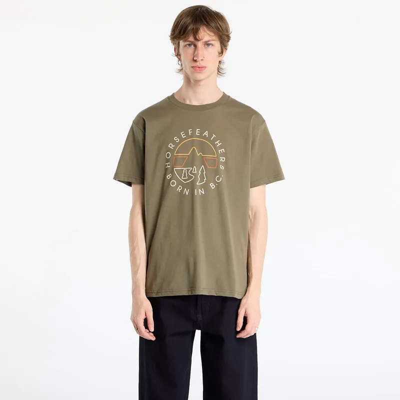 T-shirt Horsefeathers Line Circle T-Shirt Burnt Olive S