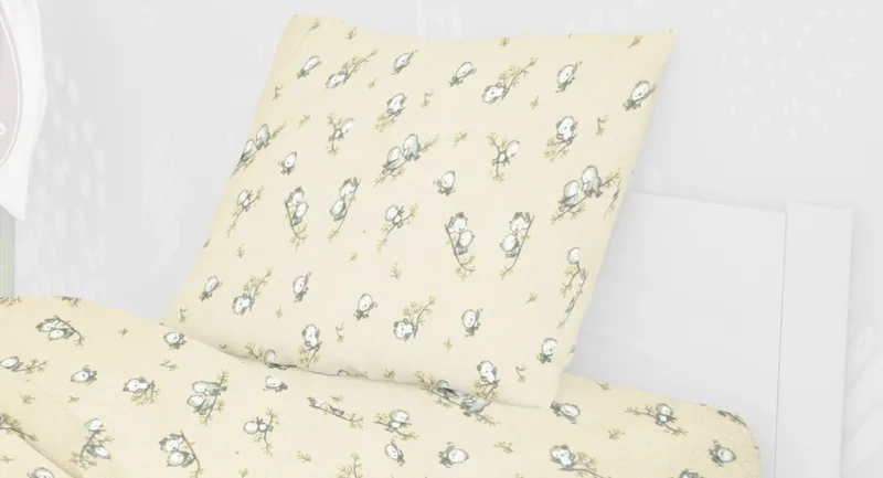 Μαξιλαροθήκη Παιδική Φανελένια 50x70εκ. Birds 16 Ecrou DimCol (Ύφασμα: Φανέλα, Χρώμα: Εκρού ) - DimCol - 1925853108601678