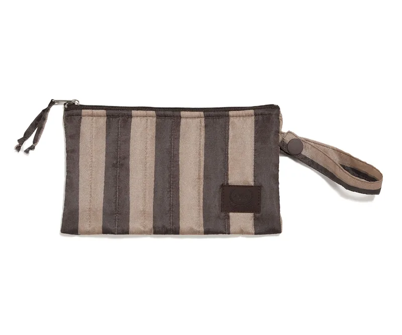 Αδιάβροχο Καπιτονέ Πορτοφόλι Stripes Brown