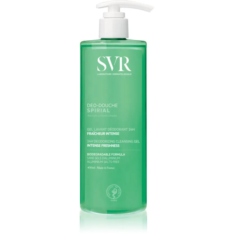 SVR Spirial Deo-Douche τζελ καθαρισμού Για πρόσωπο, σώμα και μαλλιά για ευαίσθητη επιδερμίδα 400 ml
