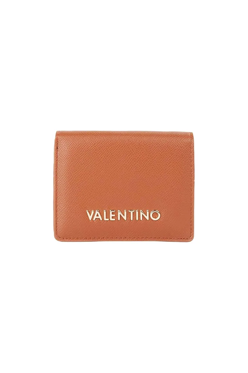 Valentino γυναικείο πορτοφόλι με μεταλλικό λογότυπο "Delia Re" - 73LVPS9QF249/DE Καφέ