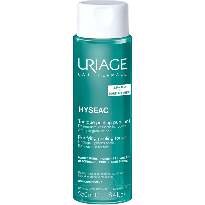 Uriage Hyseac Purifying Peeling Toner for Oily Skin with Blemishes Τονωτική Λοσιόν Peeling Προσώπου για Σύσφιξη των Πόρων & Μείωση Γυαλάδας σε Λιπαρές με Τάση Ακμής Επιδερμίδες 250ml