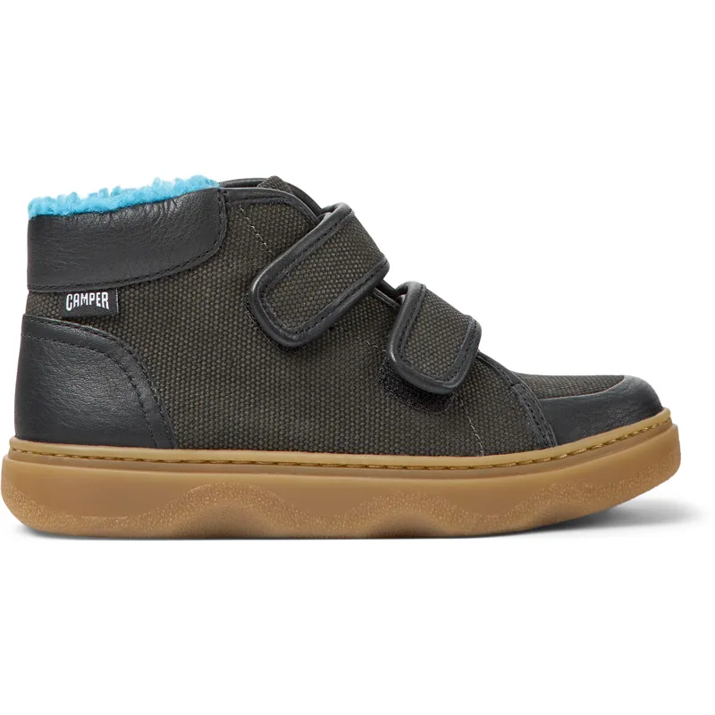 CAMPER Kiddo - Μπότες Για Κορίτσια - Γκρι, Μέγεθος 32, Cotton fabric/Smooth leather